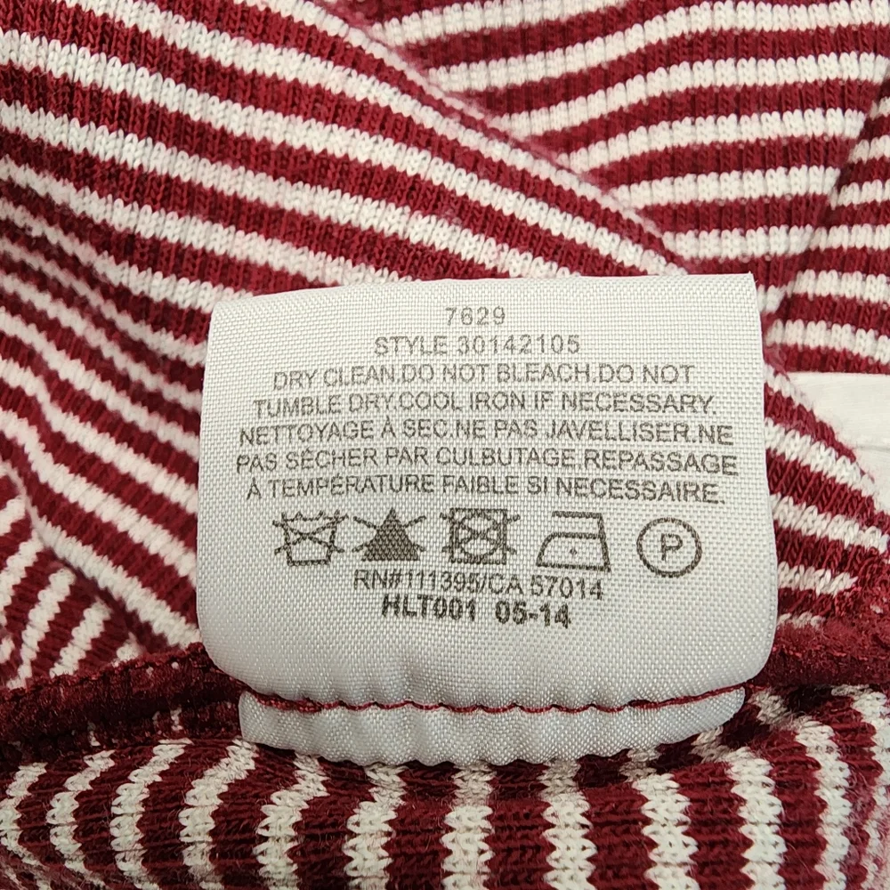 Y2k Vintage Tory Burch Peter-Pan Collar Striped Top Sz S - Picture 3 of 13